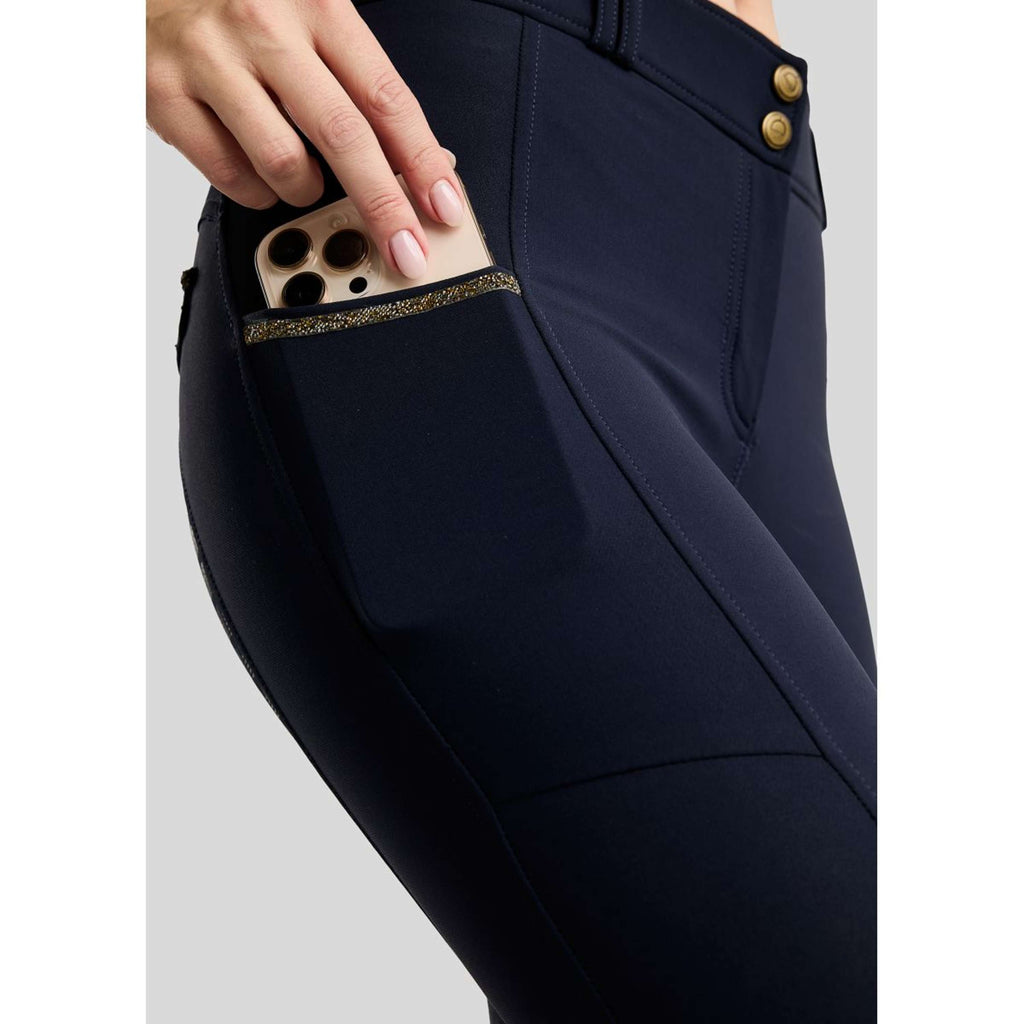 Montar Rijbroek MoVeronica Golden Quartz Full Grip Navy