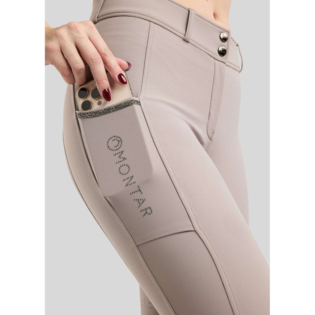 Montar Rijbroek MoMaisy Full Grip Pearl Grey