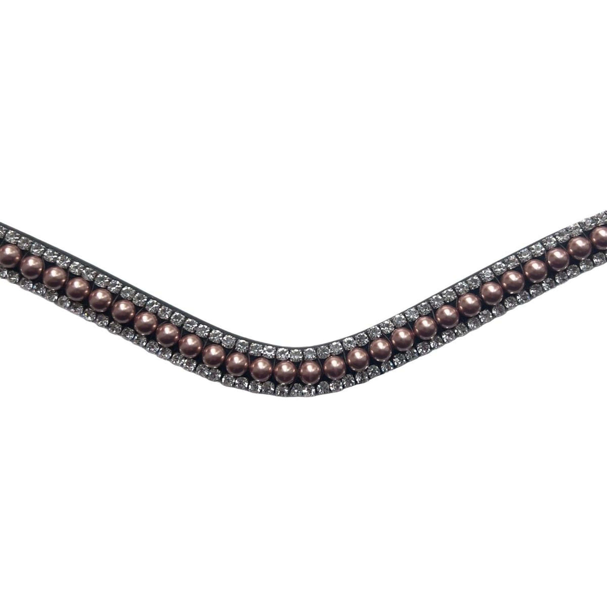 Montar Frontriem Rosegold Pearls Zwart