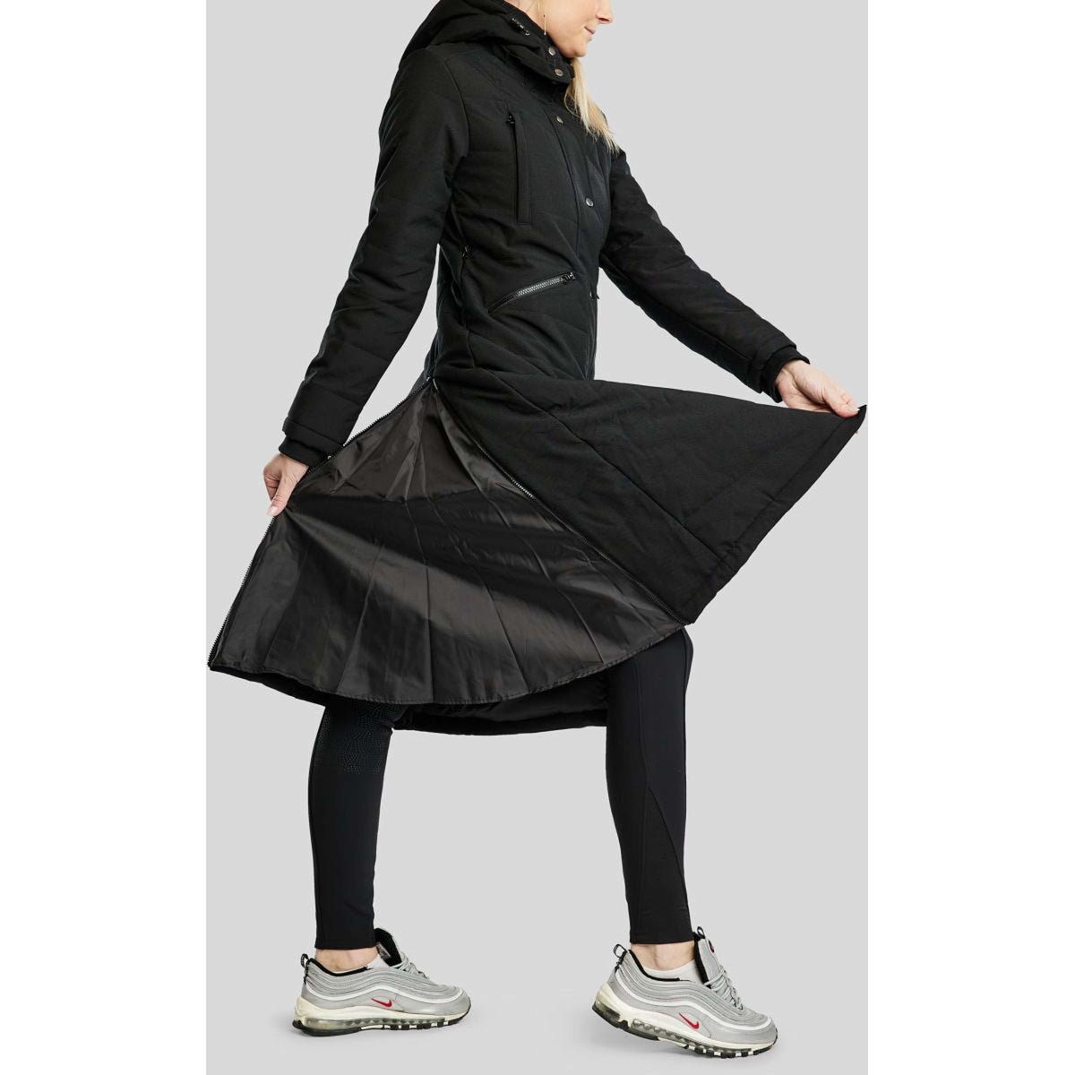 Montar Lange Jas Dicte Extra Lang en Waterafstotend Zwart