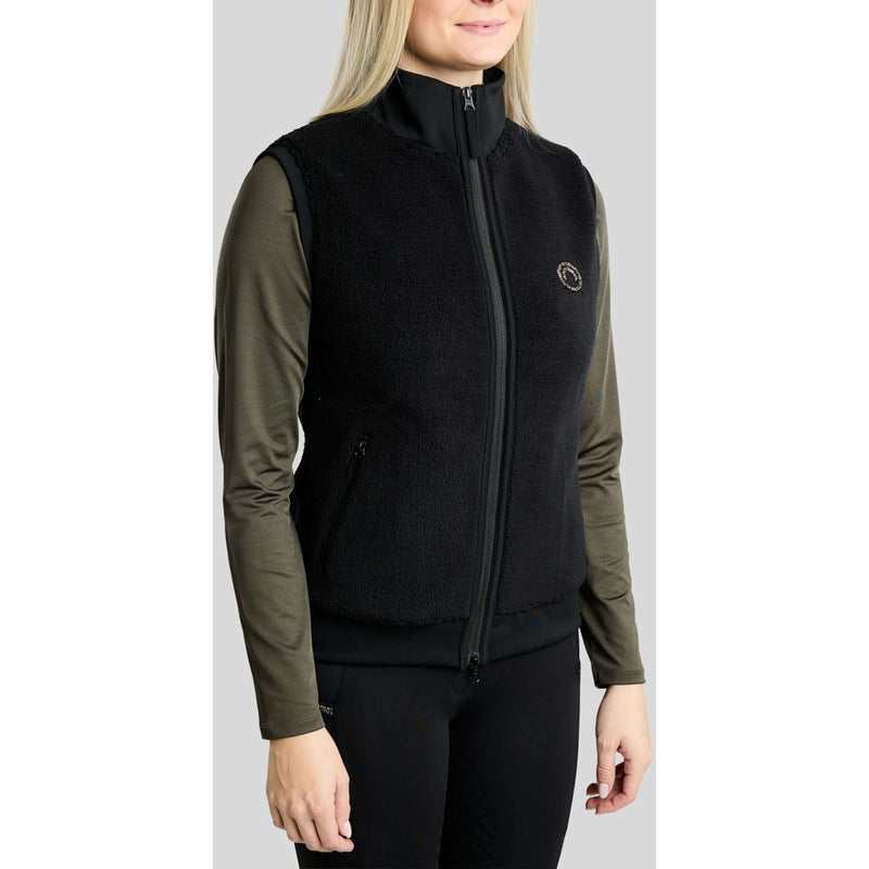 Montar Bodywarmer MoEbba Teddy Pile Golden Quartz Zwart