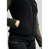Montar Bodywarmer MoEbba Teddy Pile Golden Quartz Zwart