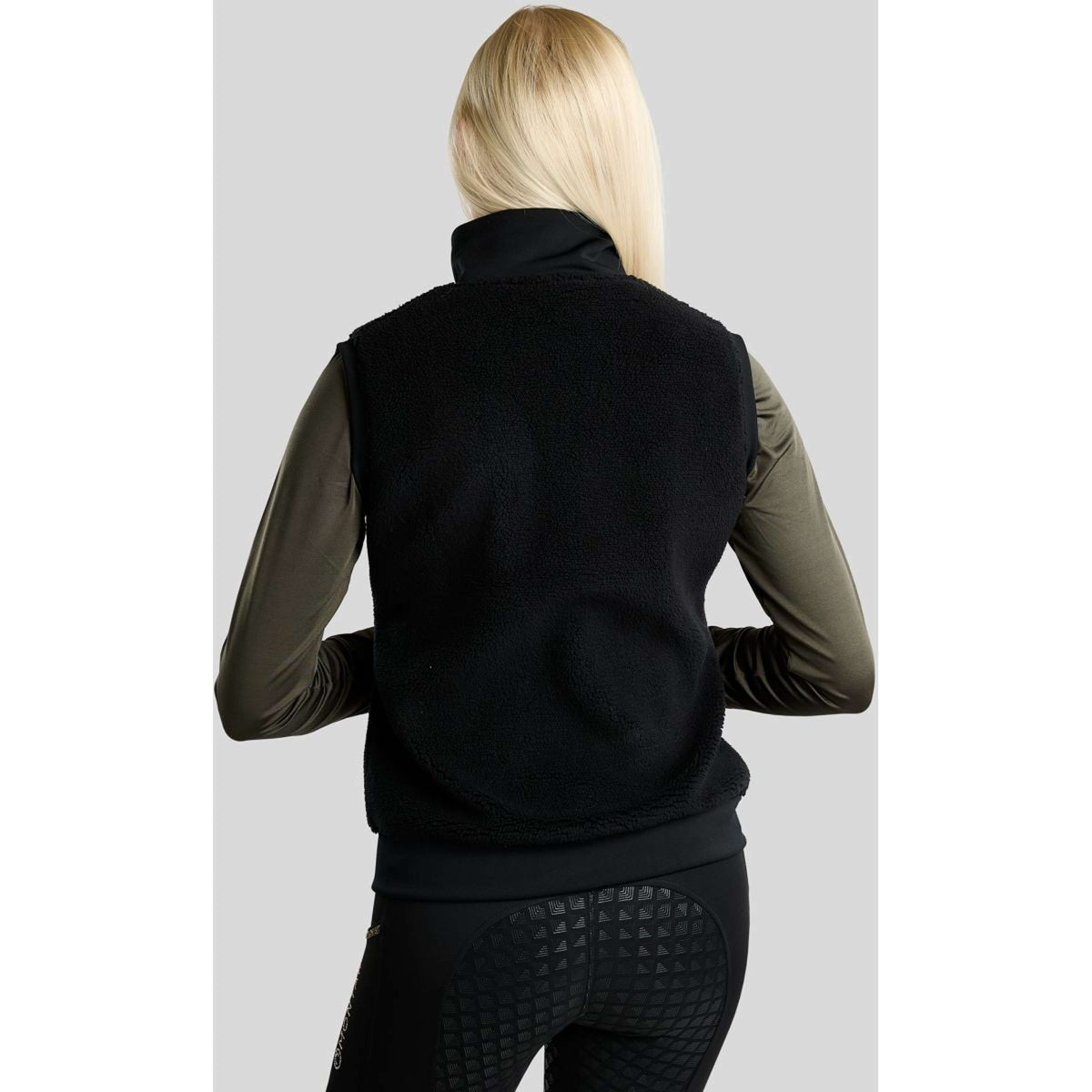 Montar Bodywarmer MoEbba Teddy Pile Golden Quartz Zwart