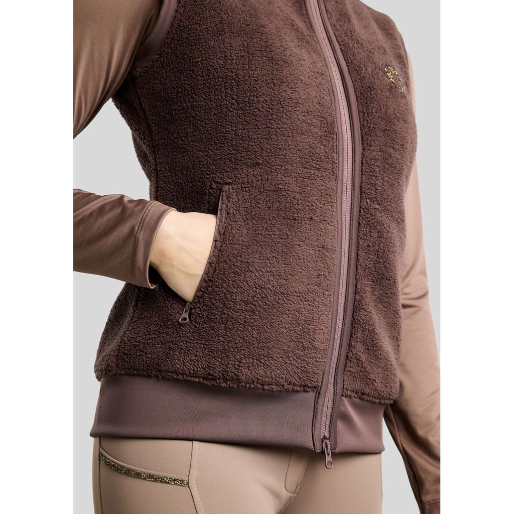 Montar Bodywarmer MoEbba Teddy Pile Golden Quartz Black Peony