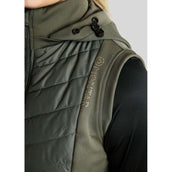 Montar Bodywarmer MoEverline Hybrid Detachable Hood Golden Quartz Crystals Forest Green