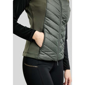 Montar Bodywarmer MoEverline Hybrid Detachable Hood Golden Quartz Crystals Forest Green