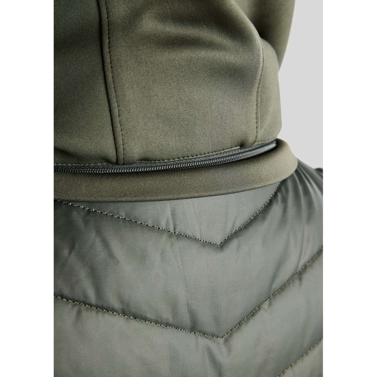 Montar Bodywarmer MoEverline Hybrid Detachable Hood Golden Quartz Crystals Forest Green