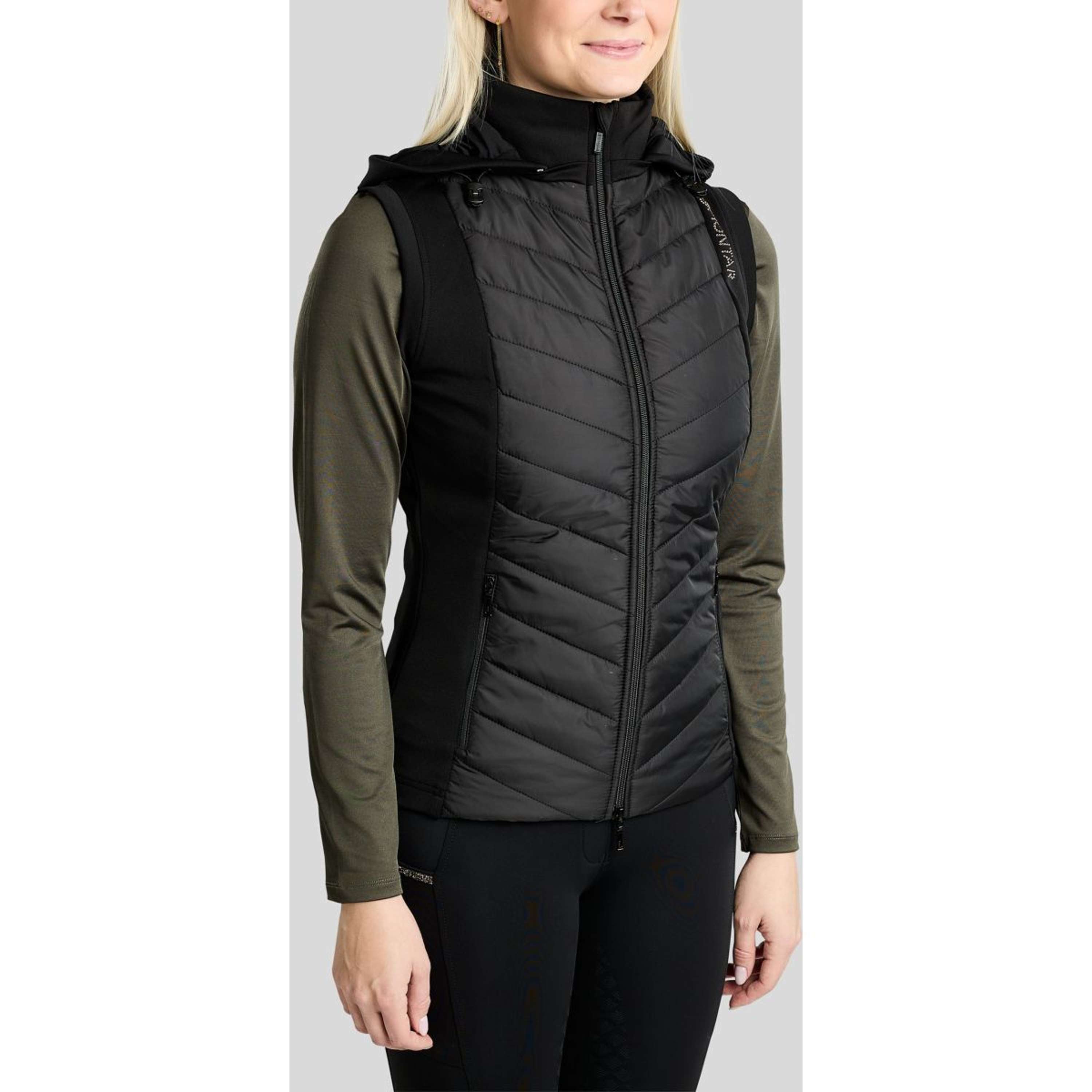 Montar Bodywarmer MoEverline Hybrid Detachable Hood Golden Quartz Crystals Zwart
