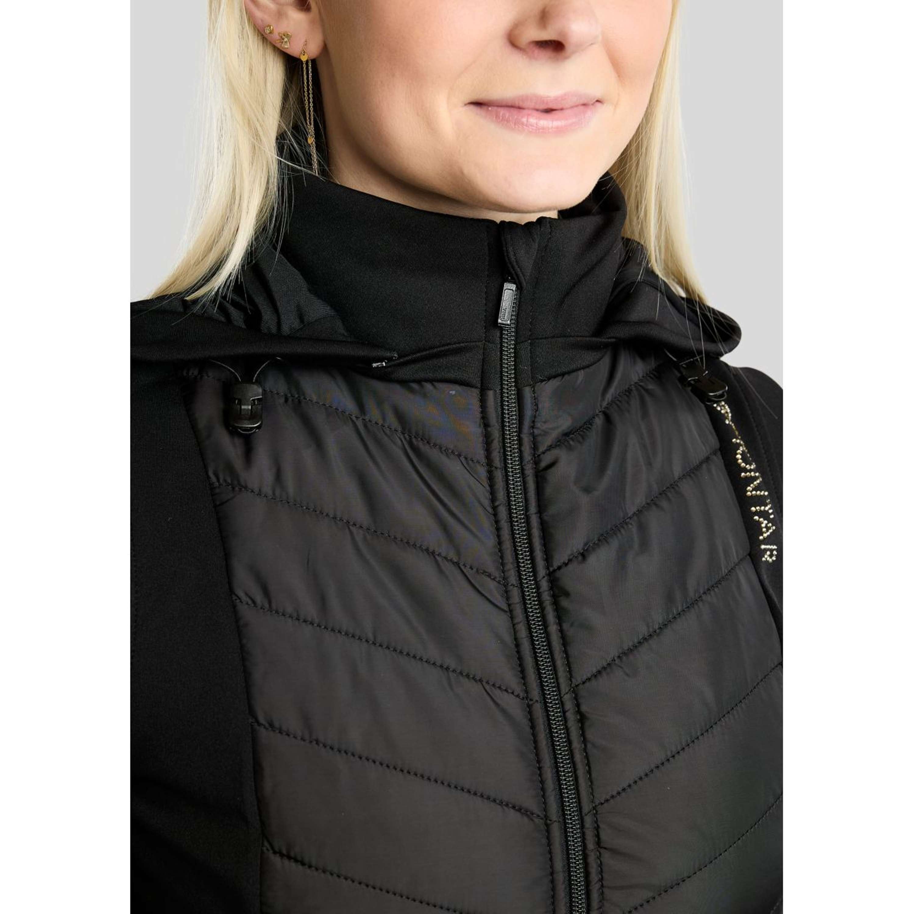Montar Bodywarmer MoEverline Hybrid Detachable Hood Golden Quartz Crystals Zwart