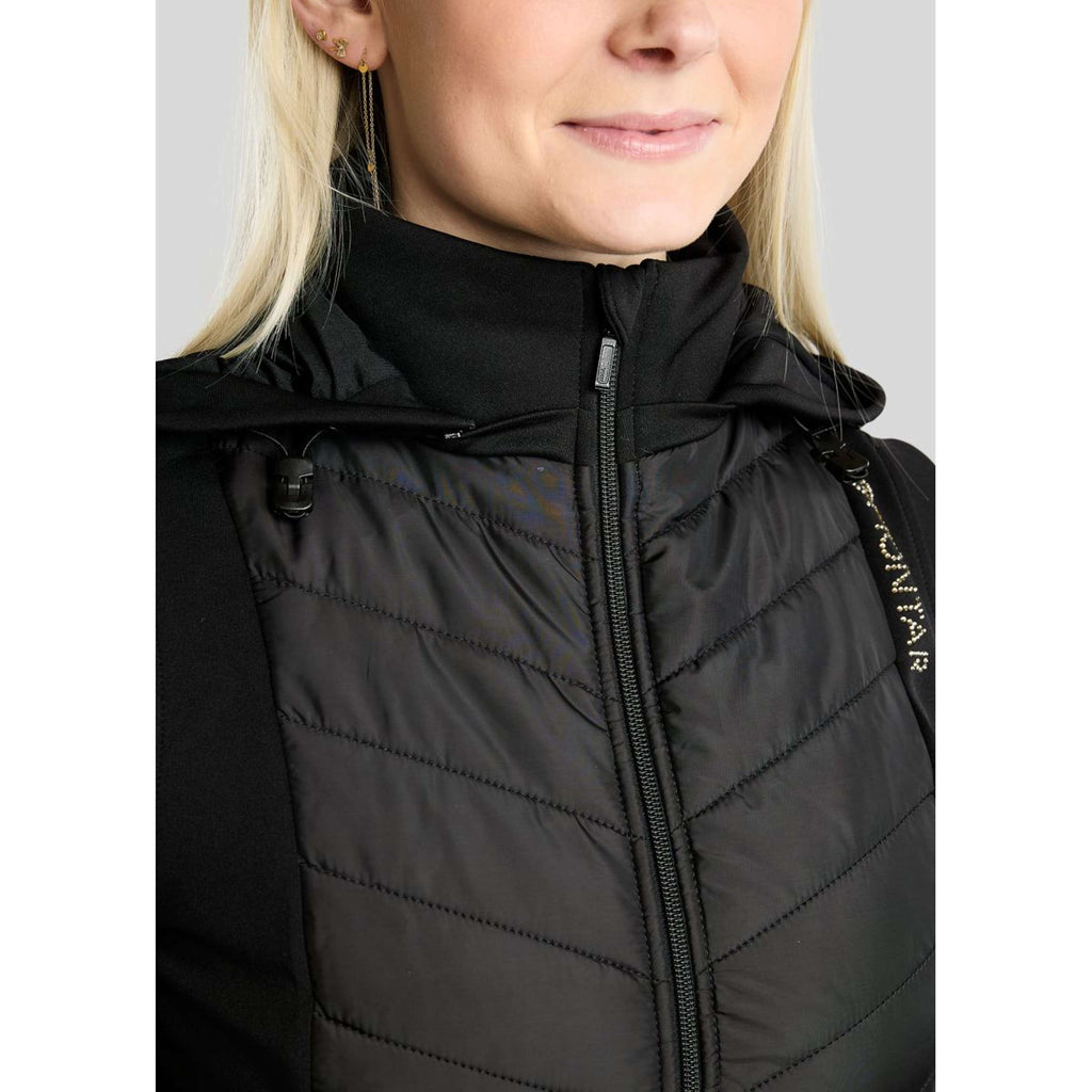 Montar Bodywarmer MoEverline Hybrid Detachable Hood Golden Quartz Crystals Zwart