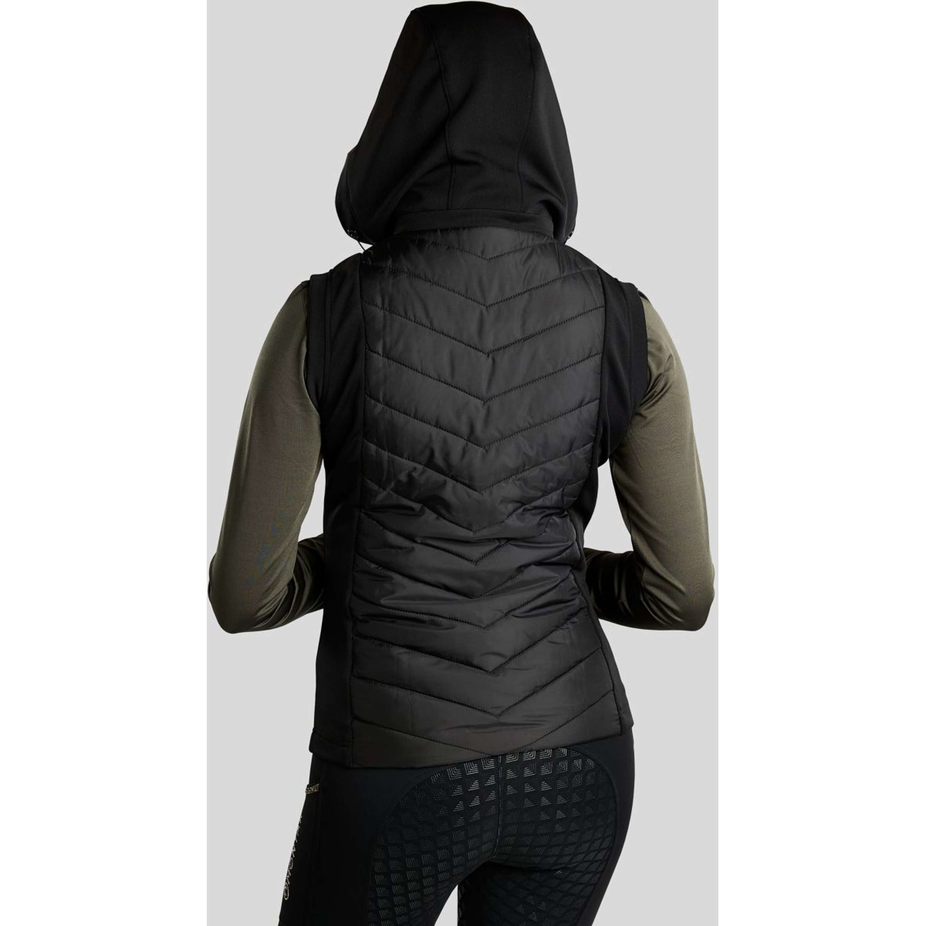 Montar Bodywarmer MoEverline Hybrid Detachable Hood Golden Quartz Crystals Zwart