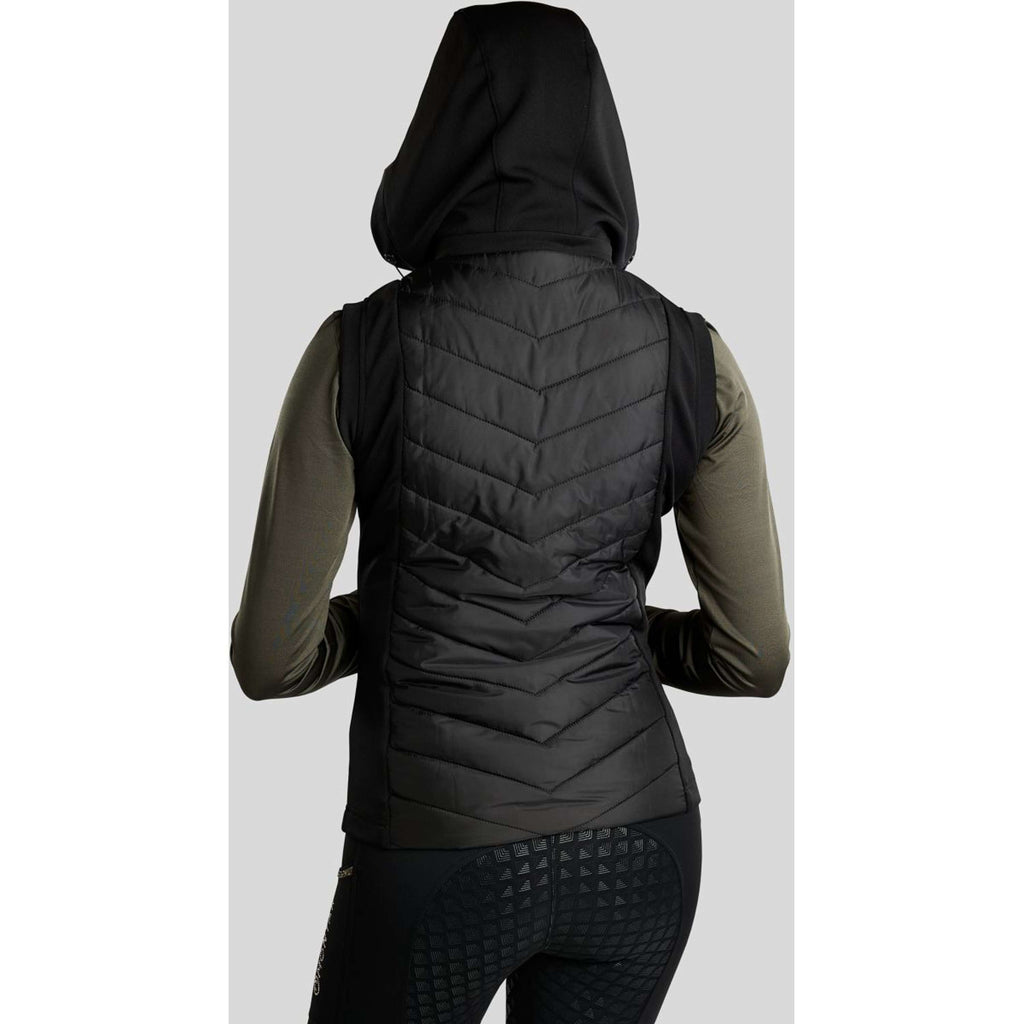 Montar Bodywarmer MoEverline Hybrid Detachable Hood Golden Quartz Crystals Zwart