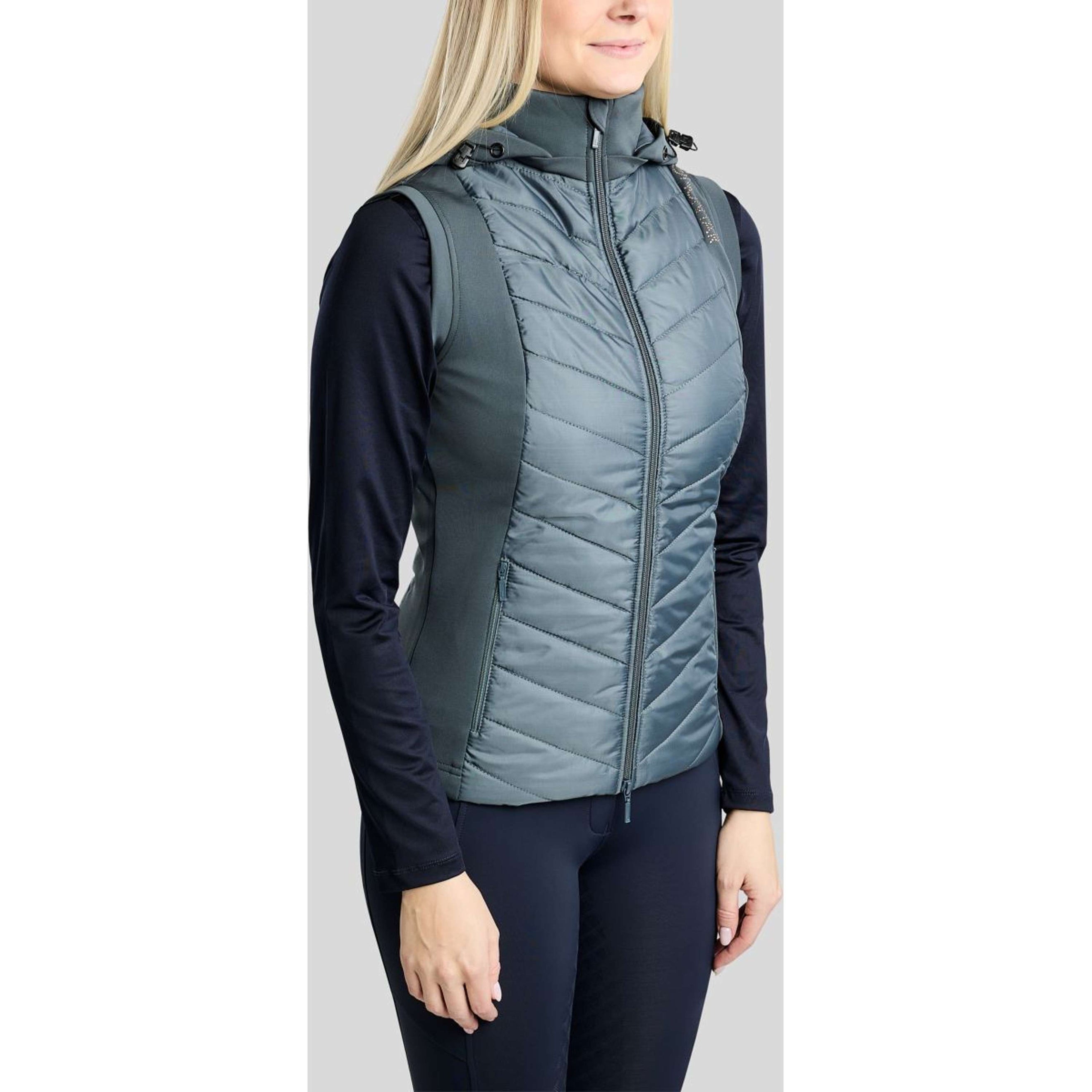 Montar Bodywarmer MoEverline Hybrid Detachable Hood Golden Quartz Crystals Dark Slate