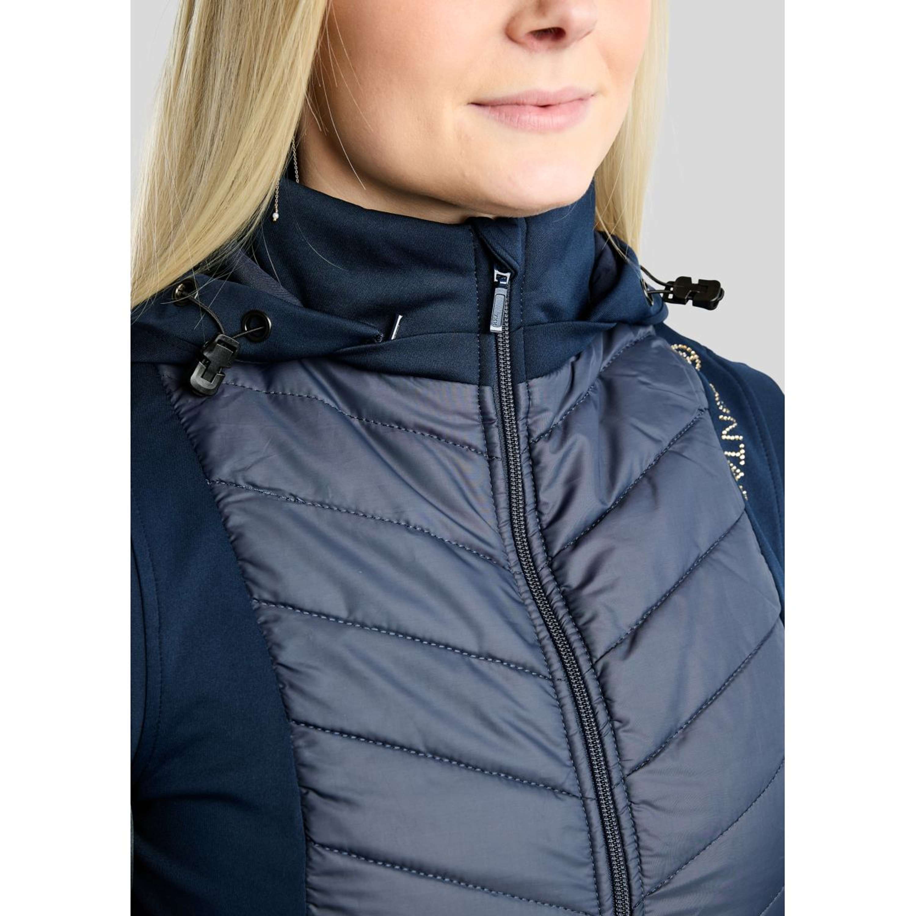 Montar Bodywarmer MoEverline Hybrid Detachable Hood Golden Quartz Crystals Navy