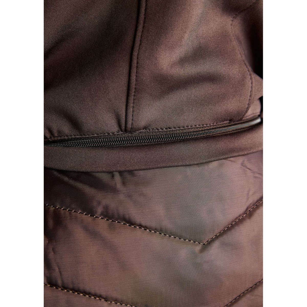 Montar Bodywarmer MoEverline Hybrid Detachable Hood Golden Quartz Crystals Black Peony