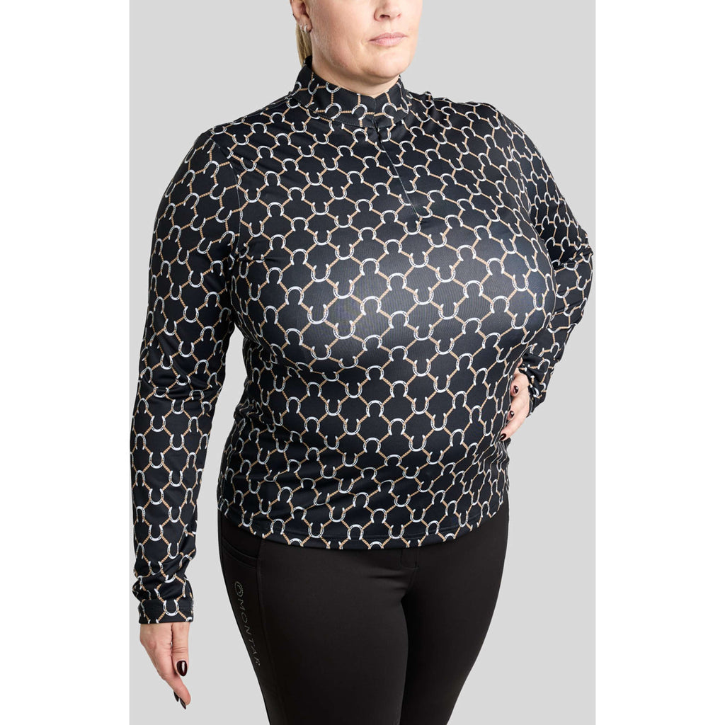 Montar Shirt MoFreya AO Printed Curve Lange Mouwen Zwart