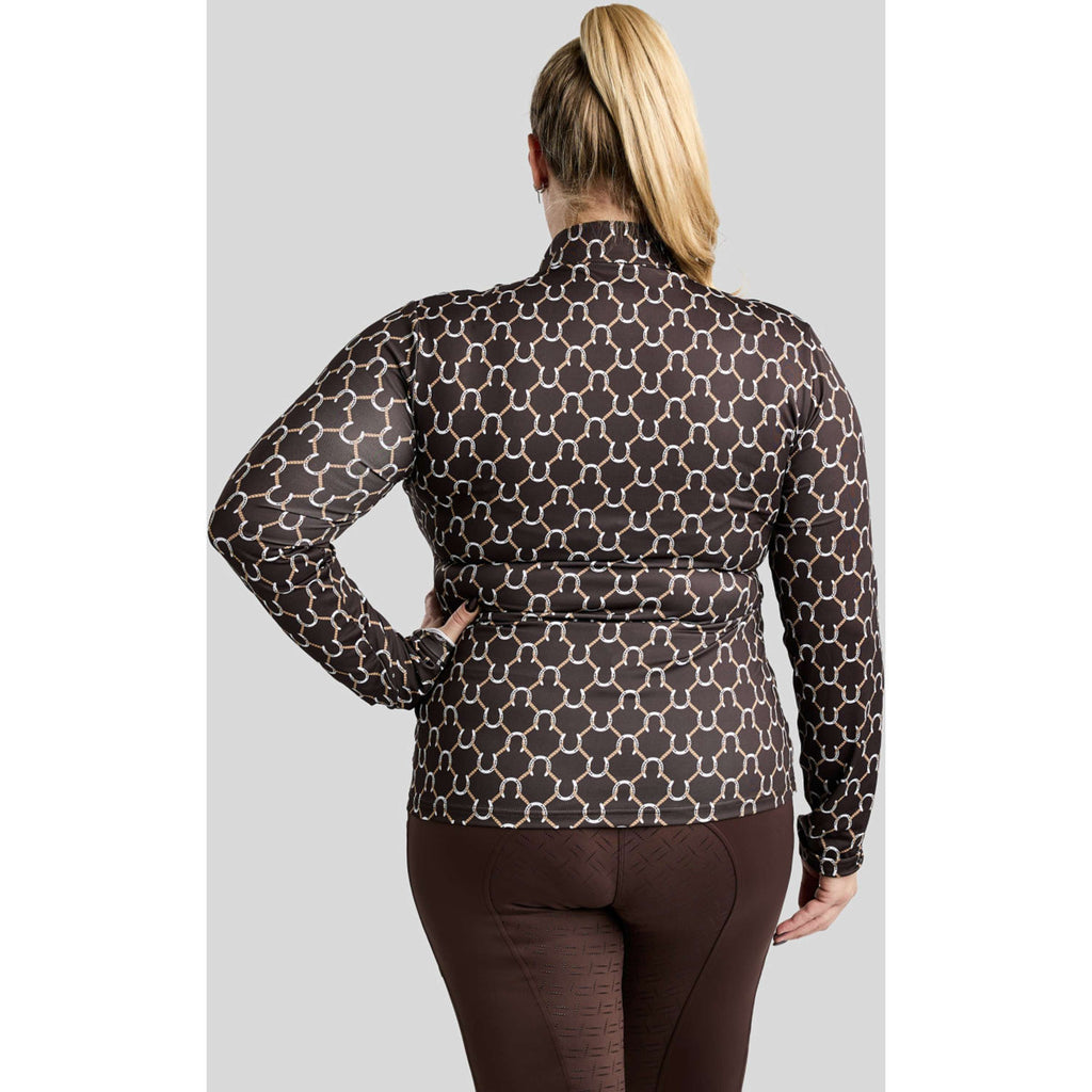 Montar Shirt MoFreya AO Printed Curve Lange Mouwen Bruin