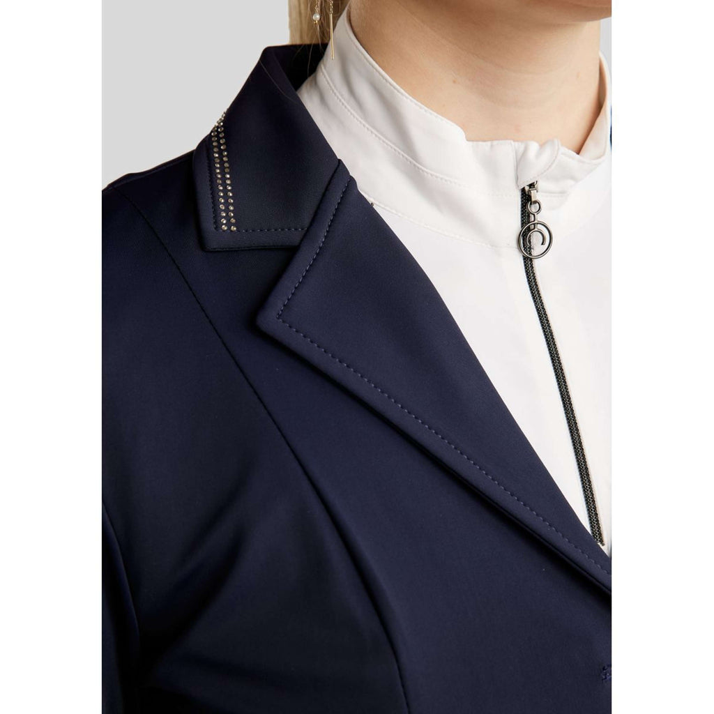 Montar Wedstrijdjasje MoPearl Pintucks Gun Metal Crystals Navy