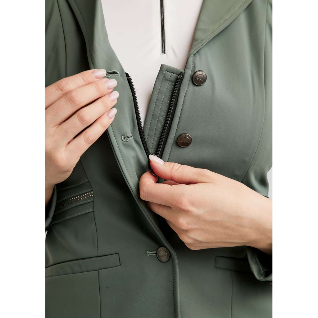 Montar Wedstrijdjasje MoPearl Pintucks Gun Metal Crystals Jade