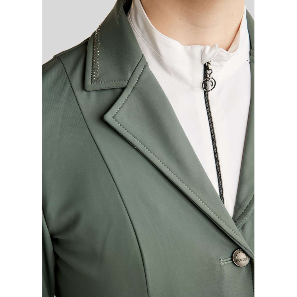 Montar Wedstrijdjasje MoPearl Pintucks Gun Metal Crystals Jade