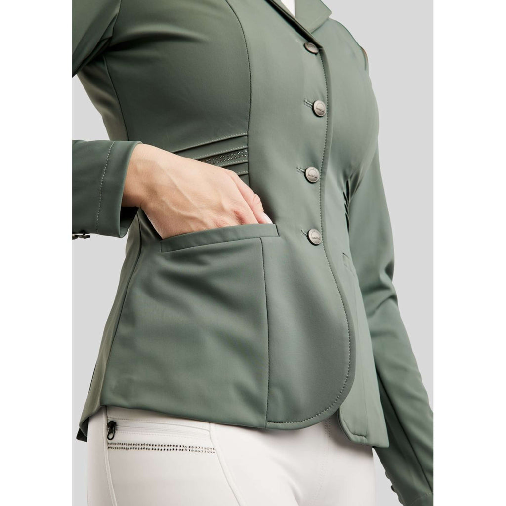 Montar Wedstrijdjasje MoPearl Pintucks Gun Metal Crystals Jade