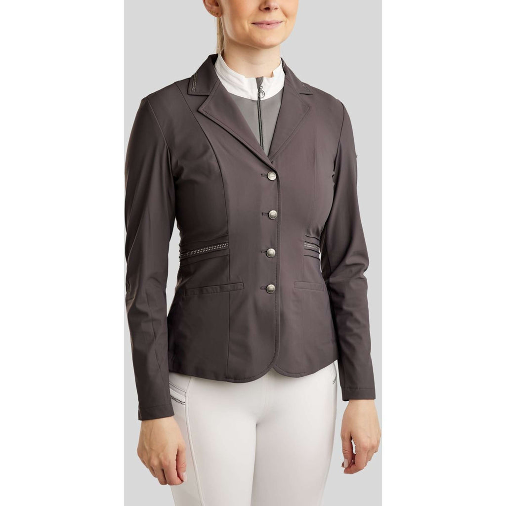 Montar Wedstrijdjasje MoPearl Pintucks Gun Metal Crystals Slate Grey
