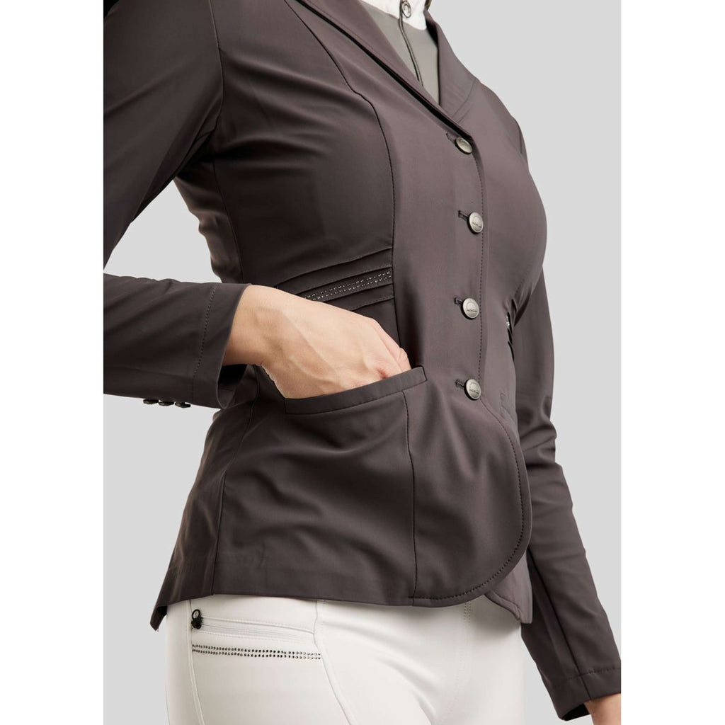 Montar Wedstrijdjasje MoPearl Pintucks Gun Metal Crystals Slate Grey