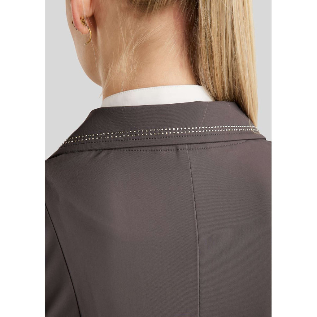 Montar Wedstrijdjasje MoPearl Pintucks Gun Metal Crystals Slate Grey