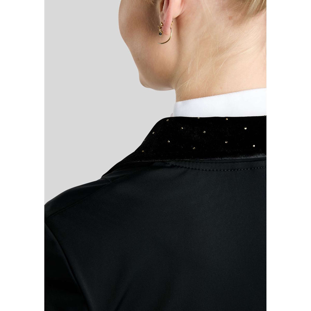 Montar Wedstrijdjasje MoValerie Velvet Details Golden Quartz Crystals Zwart
