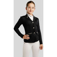 Montar Wedstrijdjasje MoPearl Pintucks Gun Metal Crystals Junior Zwart