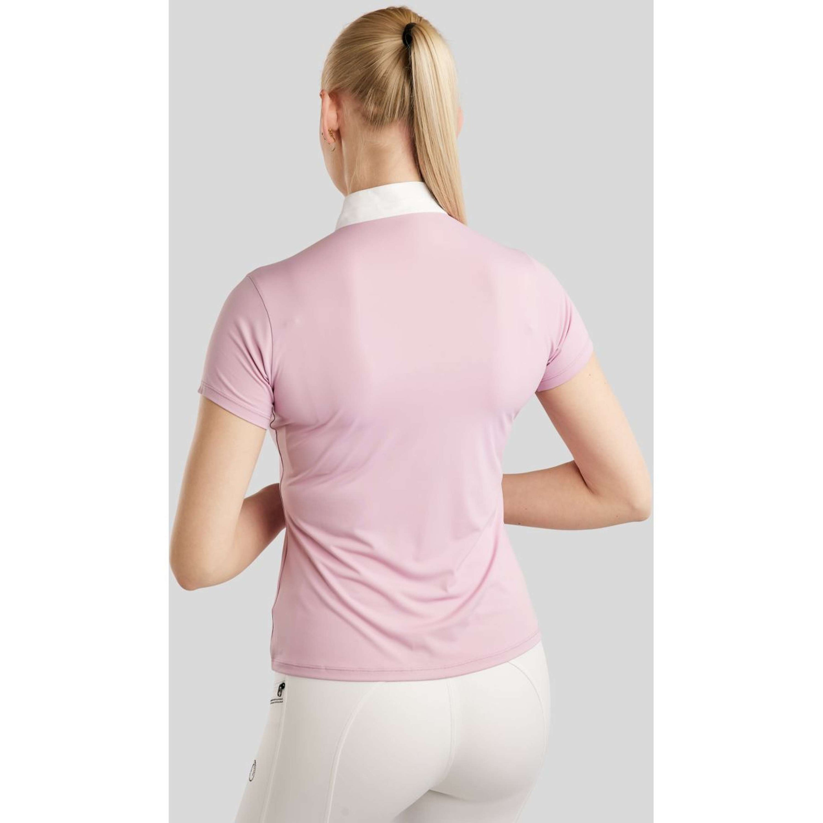 Montar Wedstrijdshirt MoPearl Pintucks Gun Metal Crystals Candy Pink