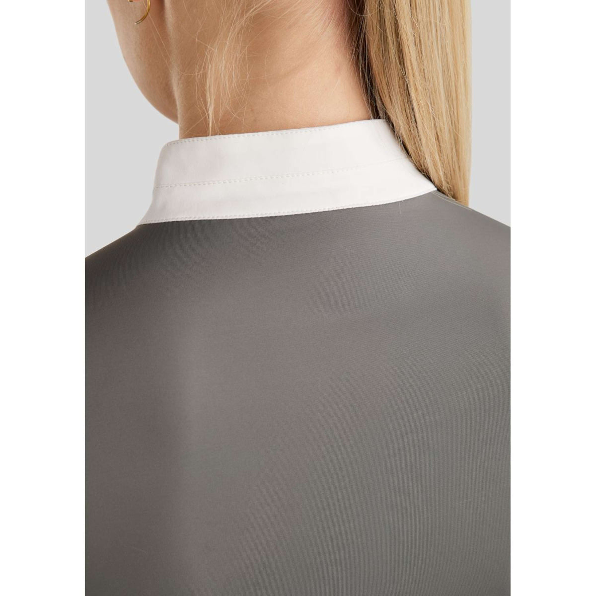 Montar Wedstrijdshirt MoPearl Pintucks Gun Metal Crystals Grijs