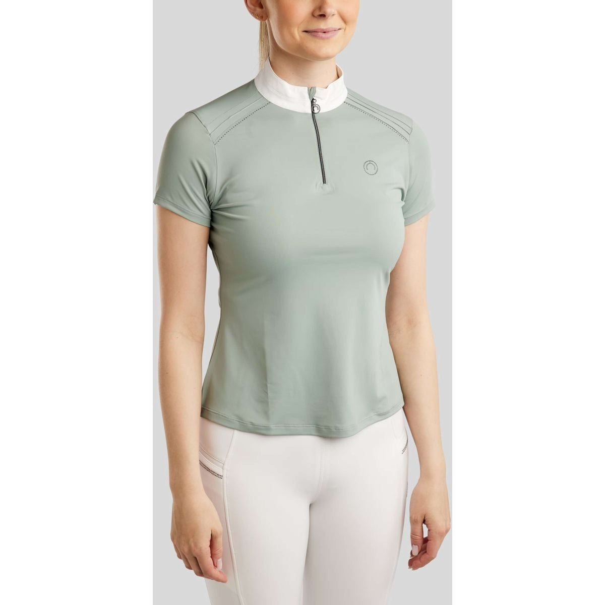 Montar Wedstrijdshirt MoPearl Pintucks Gun Metal Crystals Turin