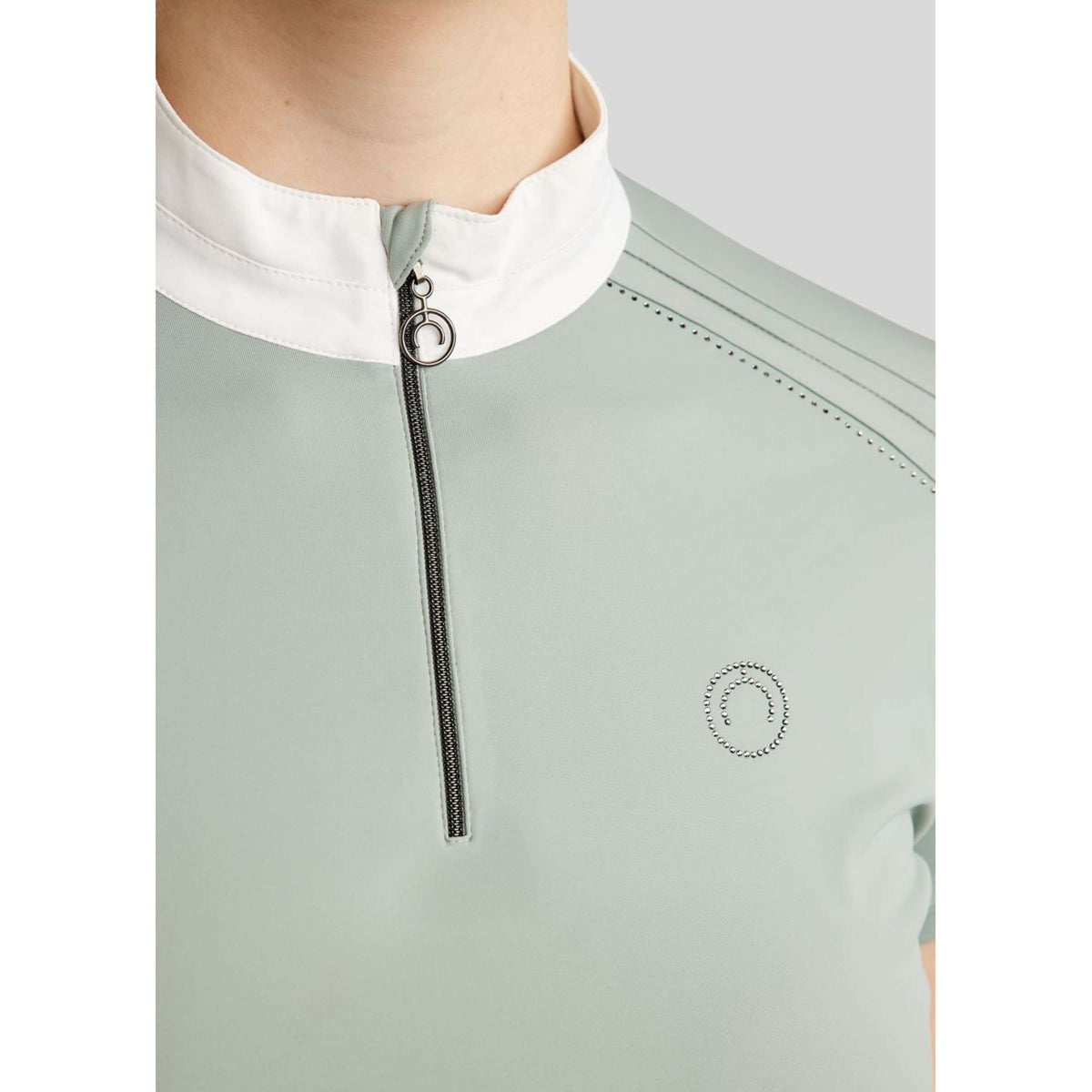 Montar Wedstrijdshirt MoPearl Pintucks Gun Metal Crystals Turin