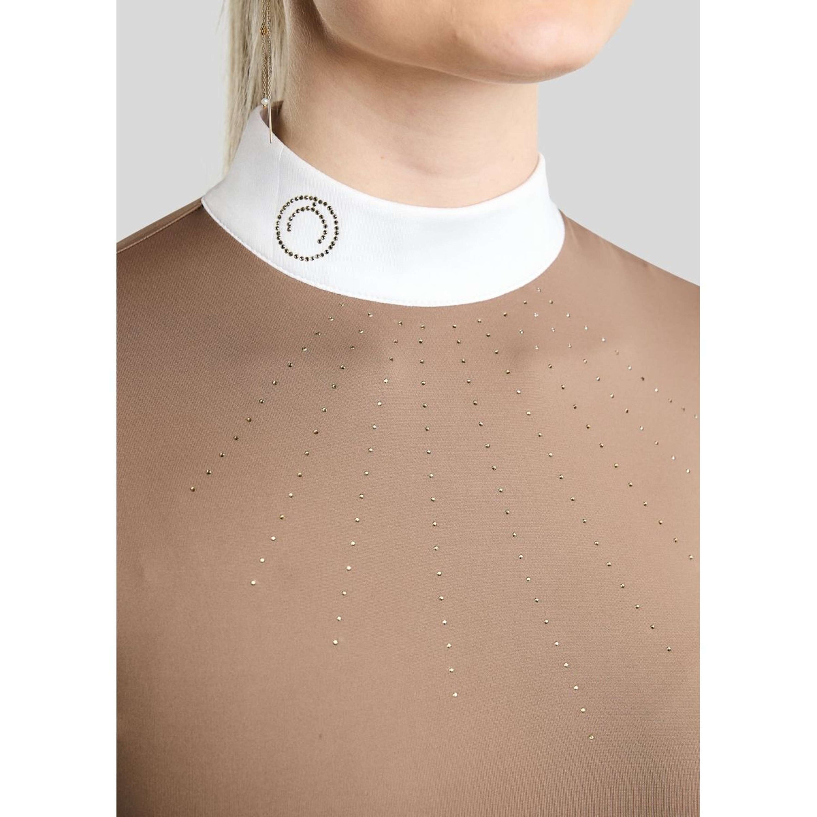 Montar Wedstrijdshirt MoEve Golden Quartz Crystals Lange Mouwen Nougat Brown