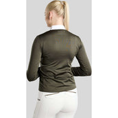 Montar Wedstrijdshirt MoEve Golden Quartz Crystals Lange Mouwen Forest Green
