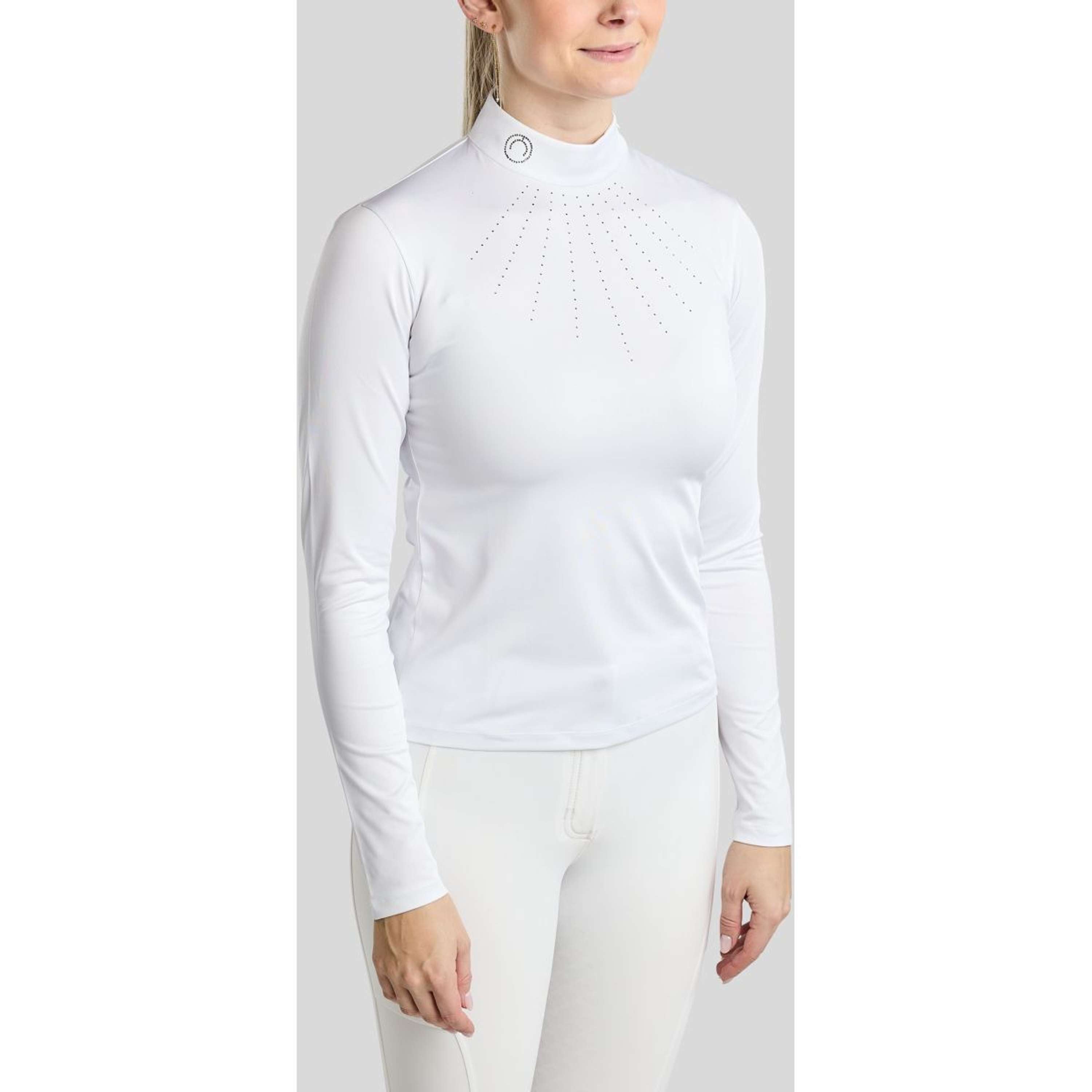 Montar Wedstrijdshirt MoEve Golden Quartz Crystals Lange Mouwen Wit