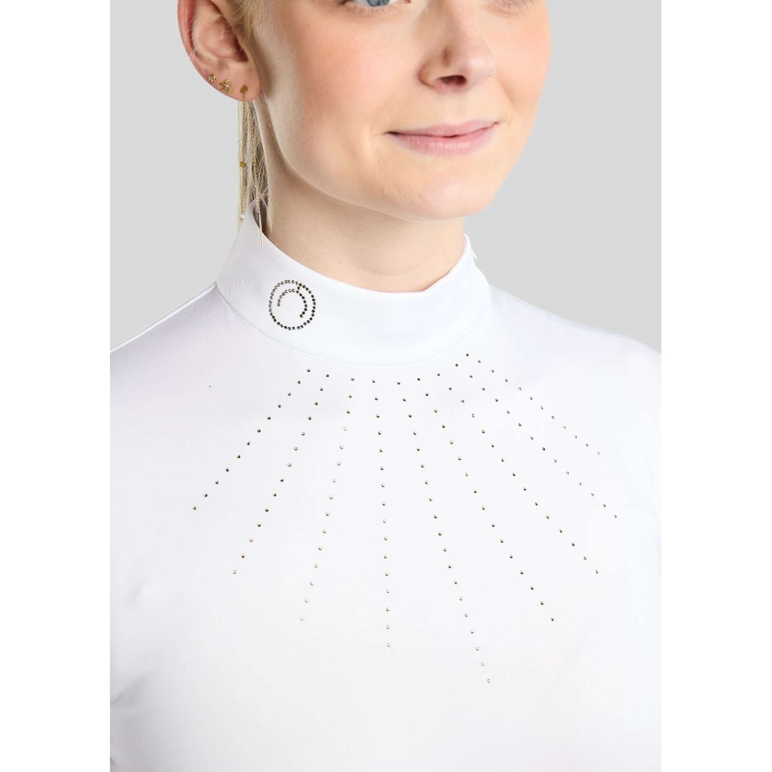 Montar Wedstrijdshirt MoEve Golden Quartz Crystals Lange Mouwen Wit