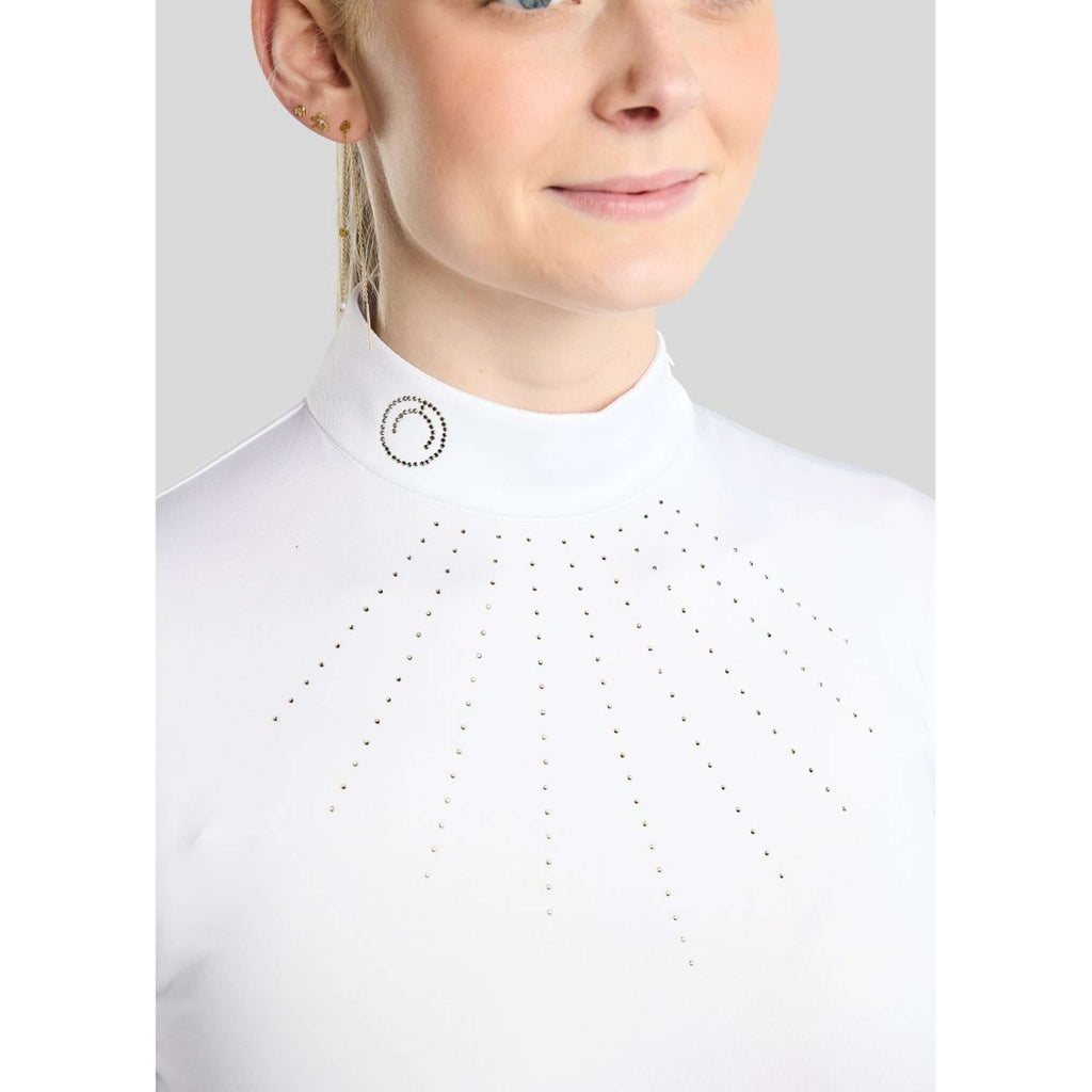 Montar Wedstrijdshirt MoEve Golden Quartz Crystals Lange Mouwen Wit