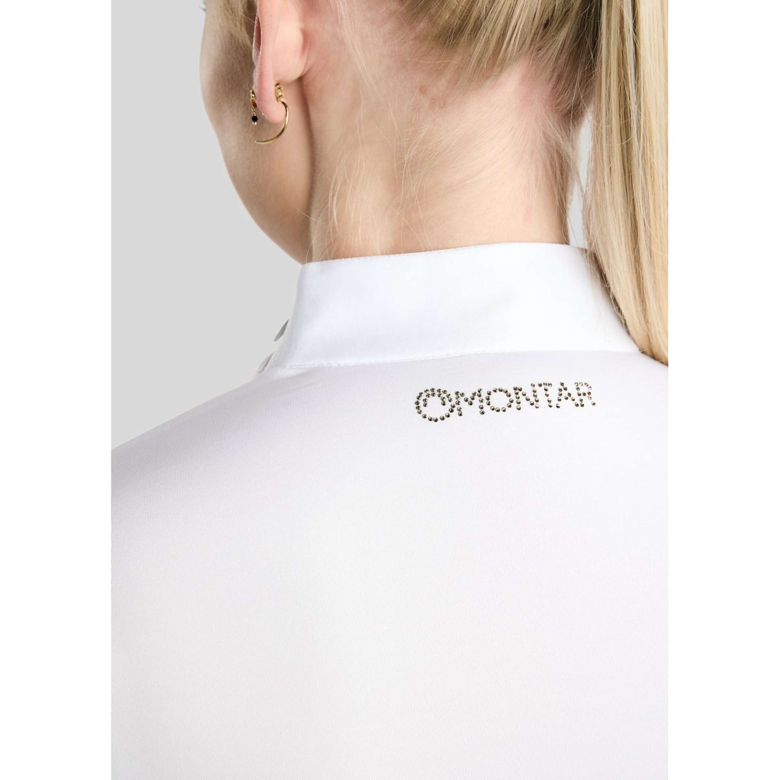 Montar Wedstrijdshirt MoEve Golden Quartz Crystals Lange Mouwen Wit