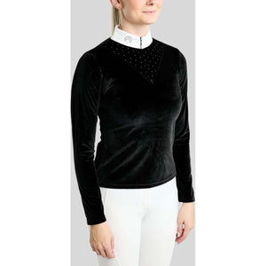 Montar Wedstrijdshirt MoValerie Velvet Golden Quartz Crystals Lange Mouwen Zwart Montar Wedstrijdshirt MoValerie Velvet Golden Quartz Crystals Lange Mouwen Zwart