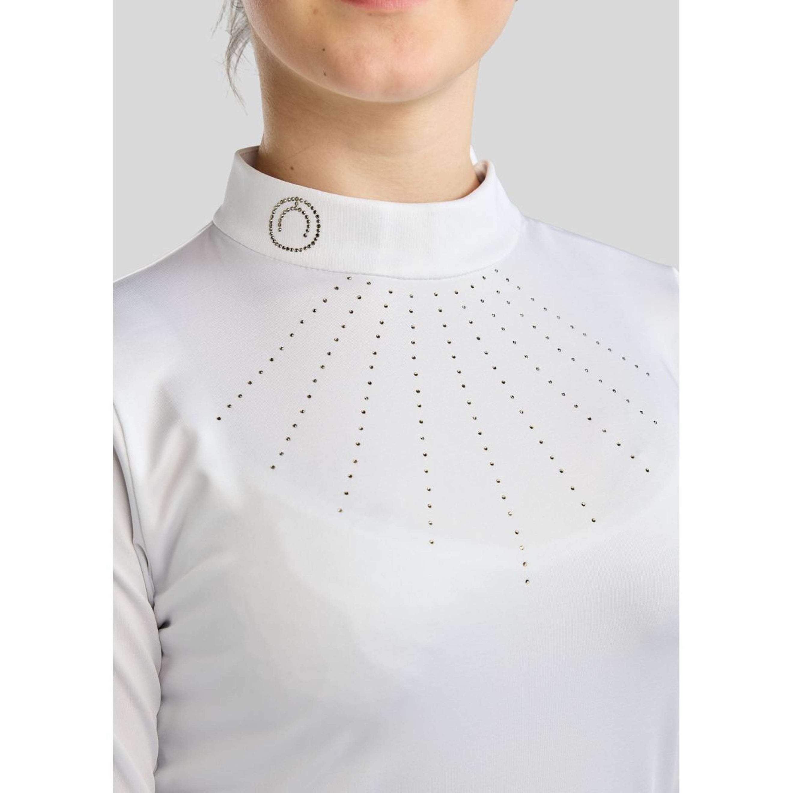 Montar Wedstrijdshirt MoEverline Golden Quartz Crystals Kids Lange Mouwen Wit