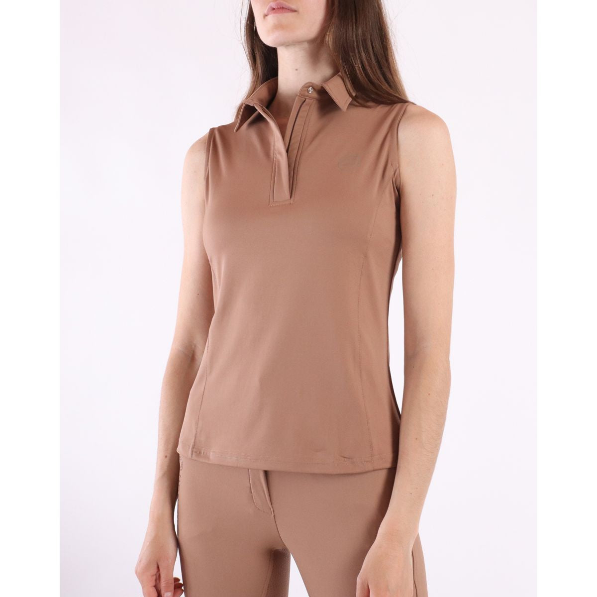 Montar Poloshirt Fiona Mouwloos Moonstone