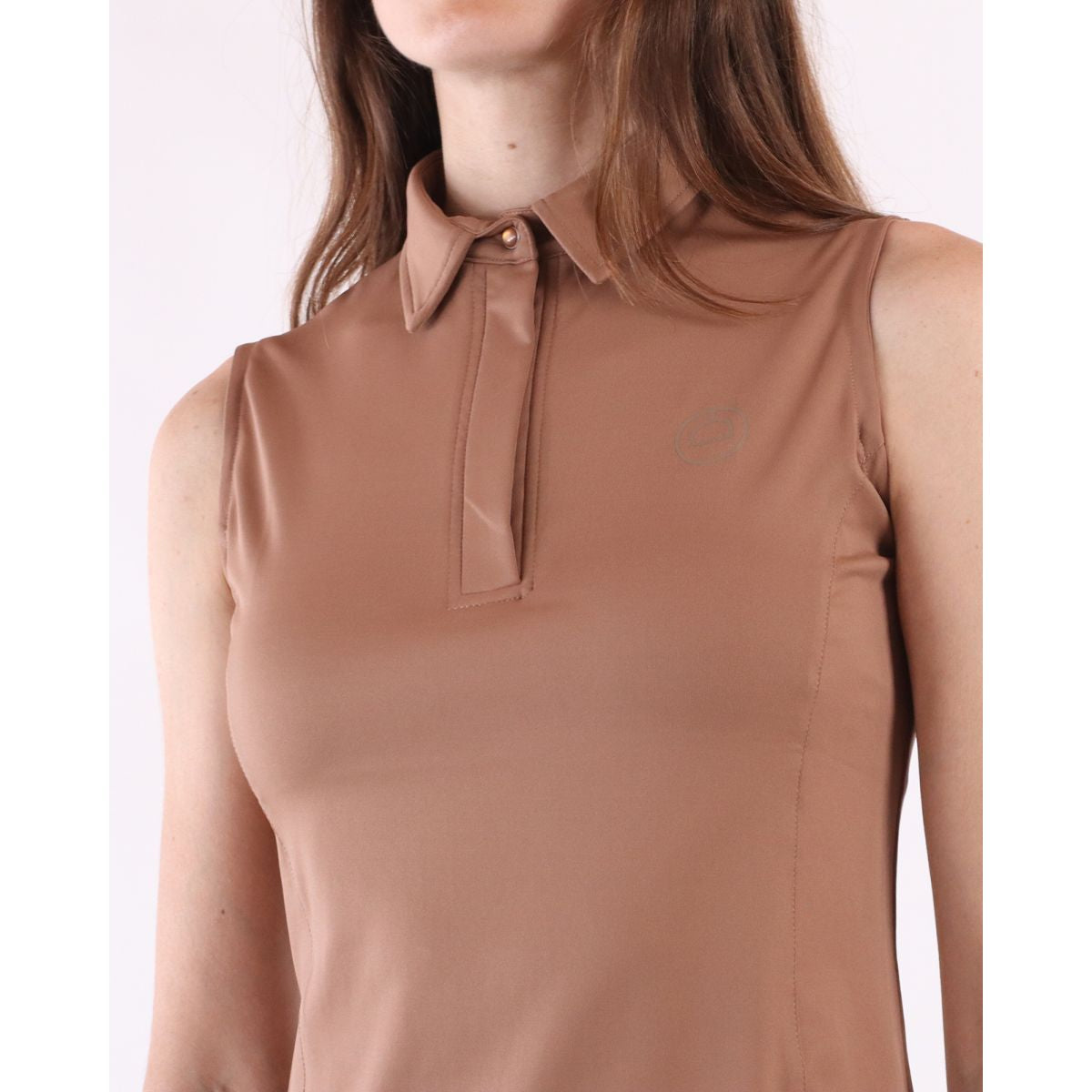 Montar Poloshirt Fiona Mouwloos Moonstone