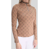 Montar Shirt MoAvina Monogram Caviar Crystal Deco Lange Mouwen Latte