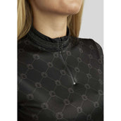 Montar Shirt MoAvina Monogram Caviar Crystal Deco Lange Mouwen Zwart