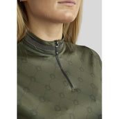 Montar Shirt MoAvina Monogram Caviar Crystal Deco Lange Mouwen Pine Green