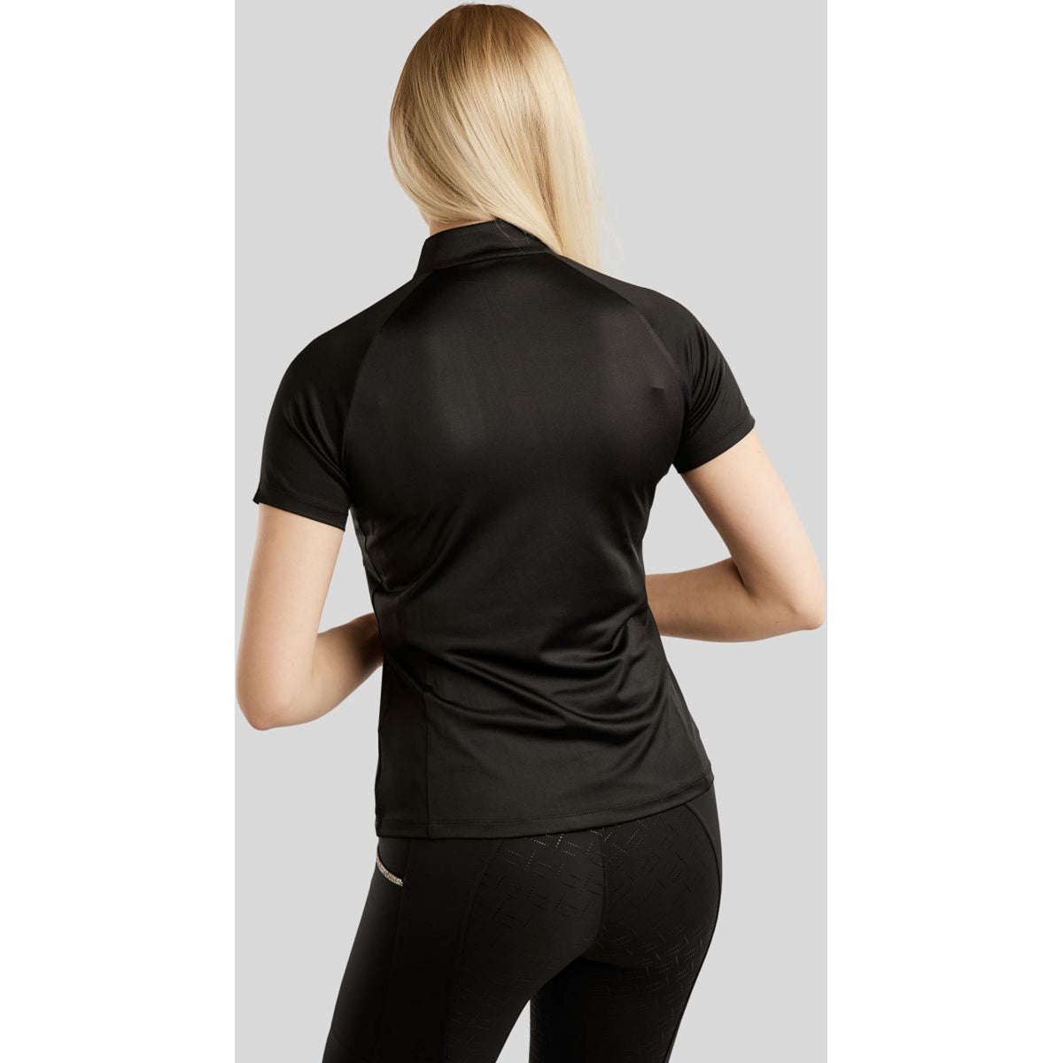 Montar Poloshirt MoLila Champagne Crystals Zwart