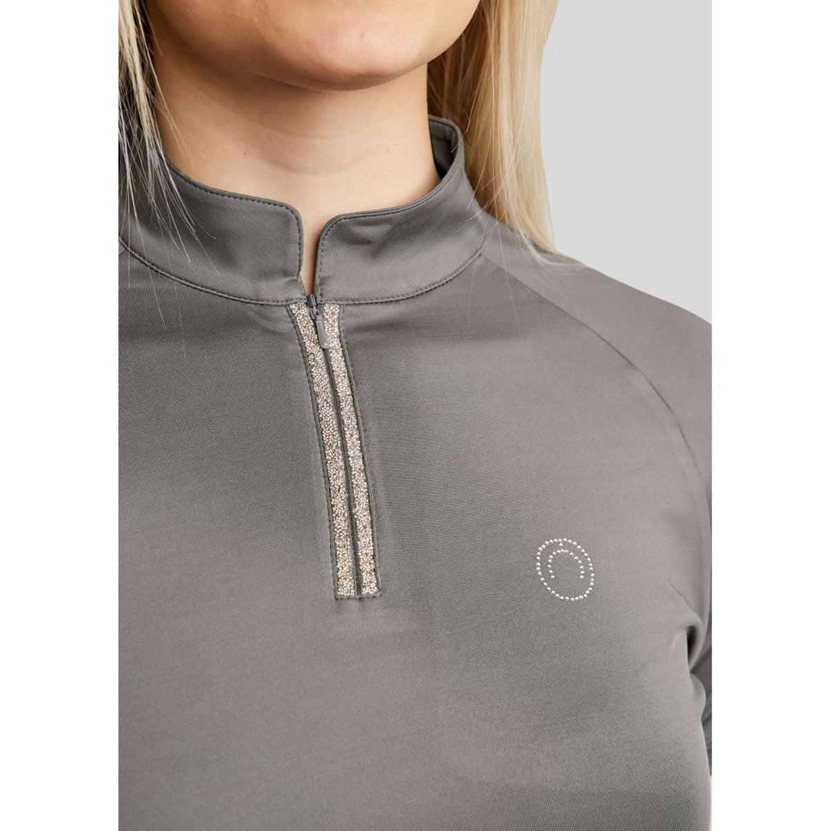 Montar Poloshirt MoLila Champagne Crystals Grijs