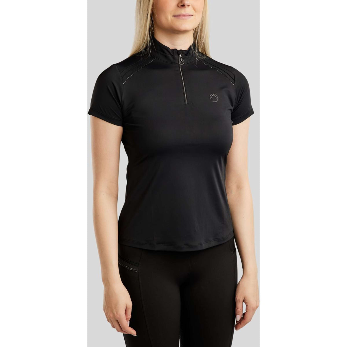 Montar Poloshirt MoPearl Pintuck Zwart